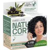 Tinta de Cabelo Natucor Naturalmente Sofisticada Azeite de Oliva Negra Preto Intenso Profundo 1.110