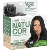 Tinta de Cabelo Natucor Naturalmente Surpreendente Preto Carvão 1.01