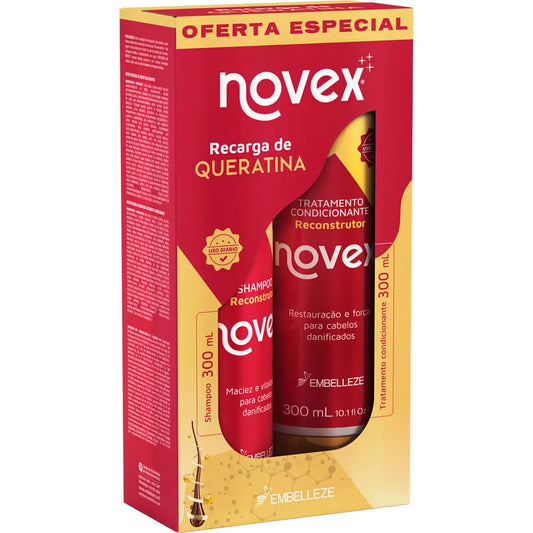 Shampoo e condicionador Novex Recarga de Queratina