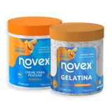 Kit Novex Óleo de Argan Gelatina 1KG + Creme Para Pentear 1KG