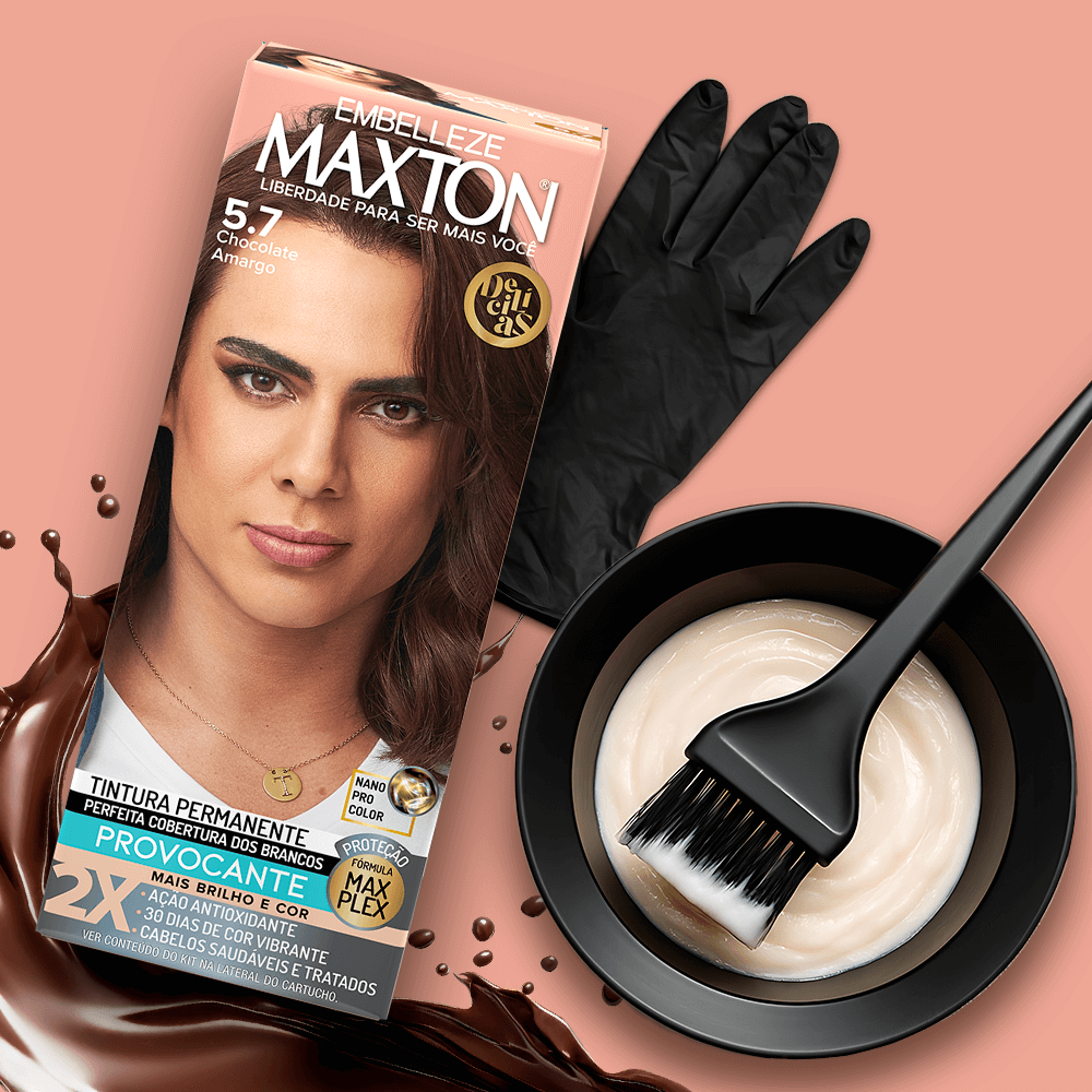 Tinta de Cabelo Maxton Delícias Chocolate Amargo 5.7 Tinta de Cabelo Maxton Delícias Chocolate Amargo 5.7