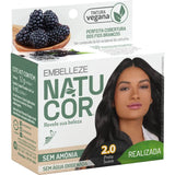 Tinta de Cabelo Natucor Naturalmente Realizada Amora-Preta Preto Suave 2.0
