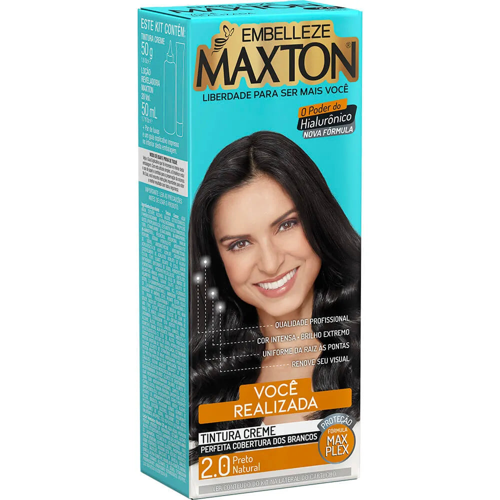 Tinta de Cabelo Maxton Você Mais Realizada Preto Natural 2.0