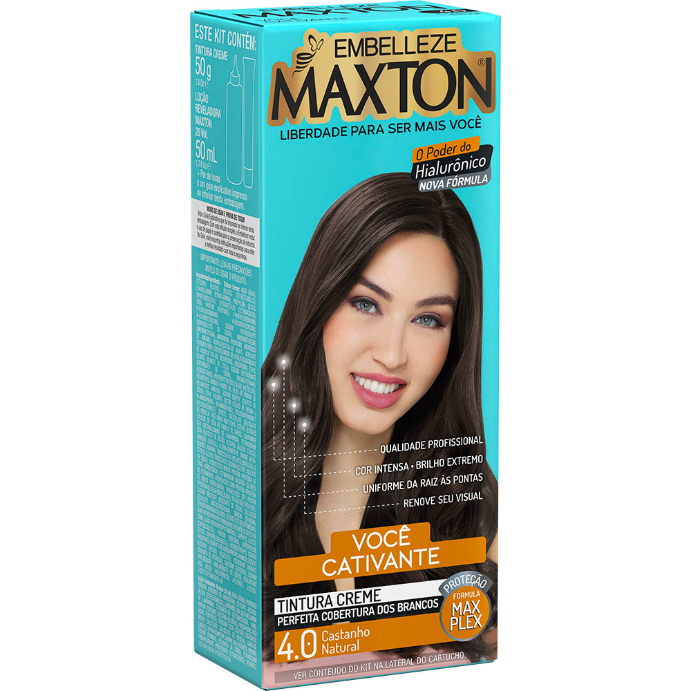 Tinta de Cabelo Maxton Você Mais Cativante Castanho Natural 4.0