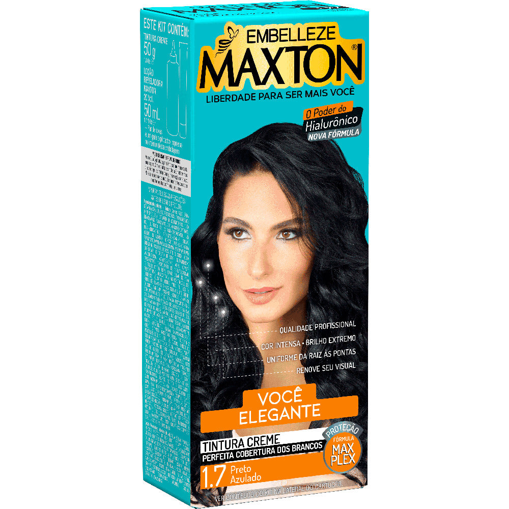 Tinta de Cabelo Maxton Você Mais Elegante Preto Azulado 1.7