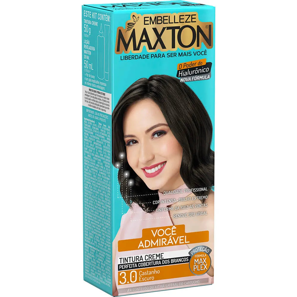 Tinta de Cabelo Maxton Você Mais Admirável Castanho Escuro 3.0