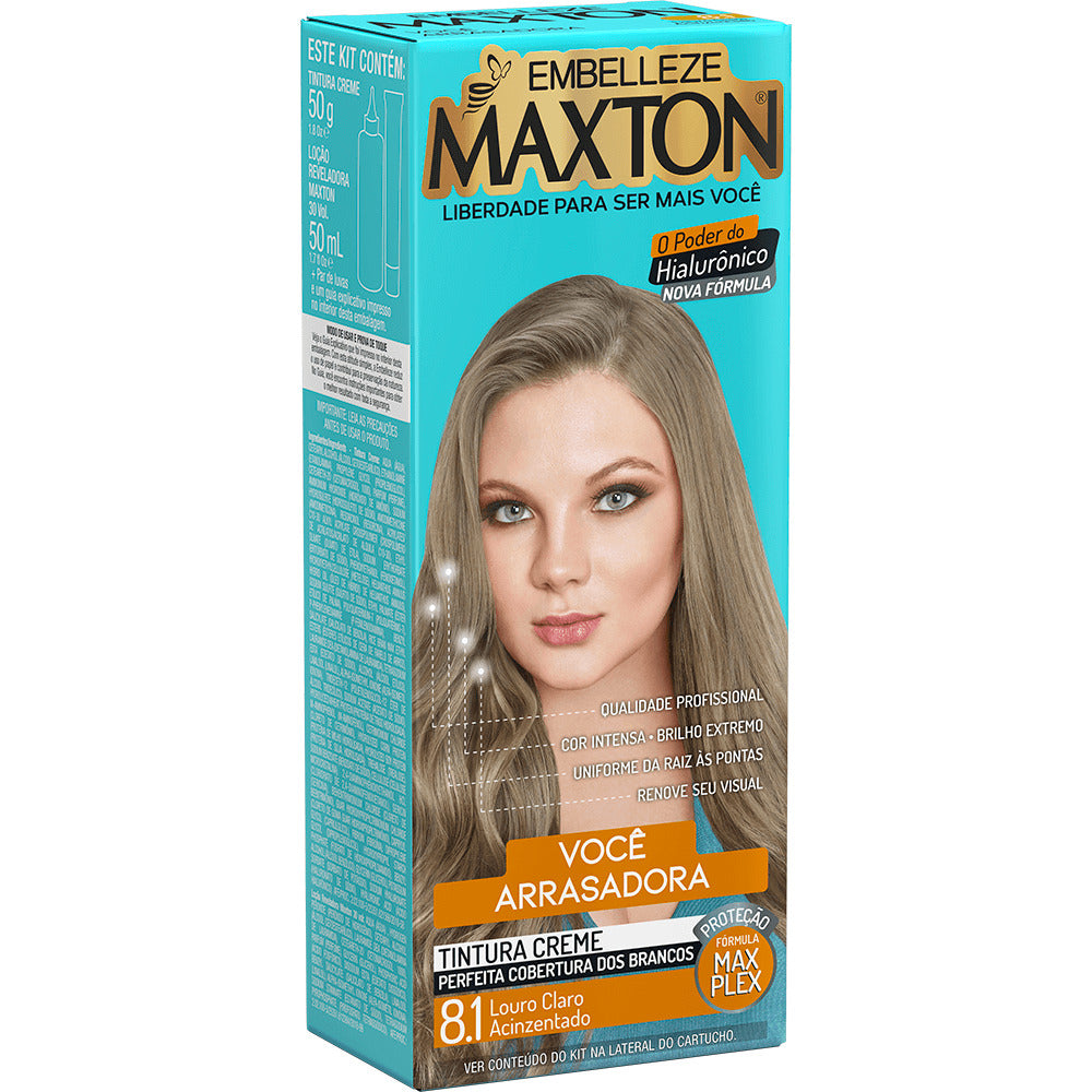 Tinta de Cabelo Maxton Você Mais Arrasadora Louro Sueco 8.1