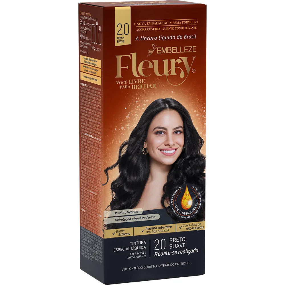 Tinta de Cabelo Fleury Preto Suave 2.0