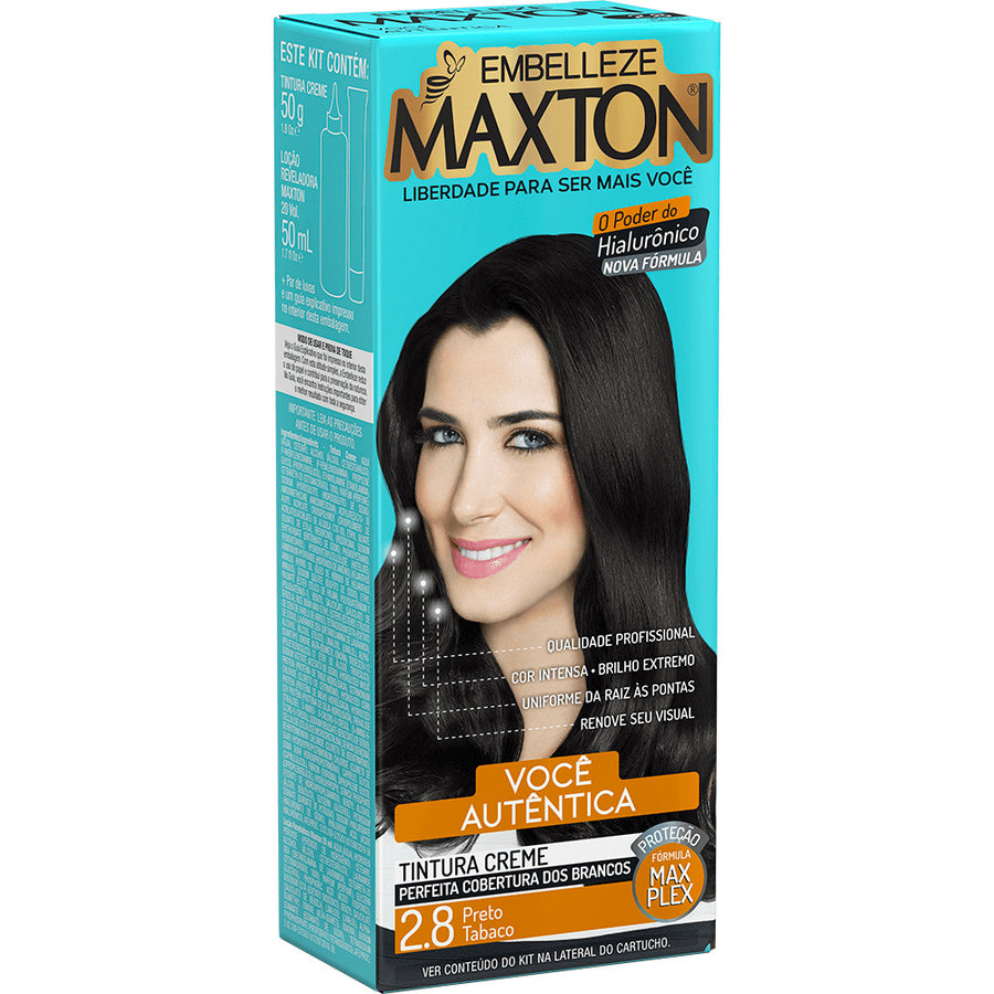 Tinta de Cabelo Maxton Você Mais Autêntica Preto Tabaco 2.8