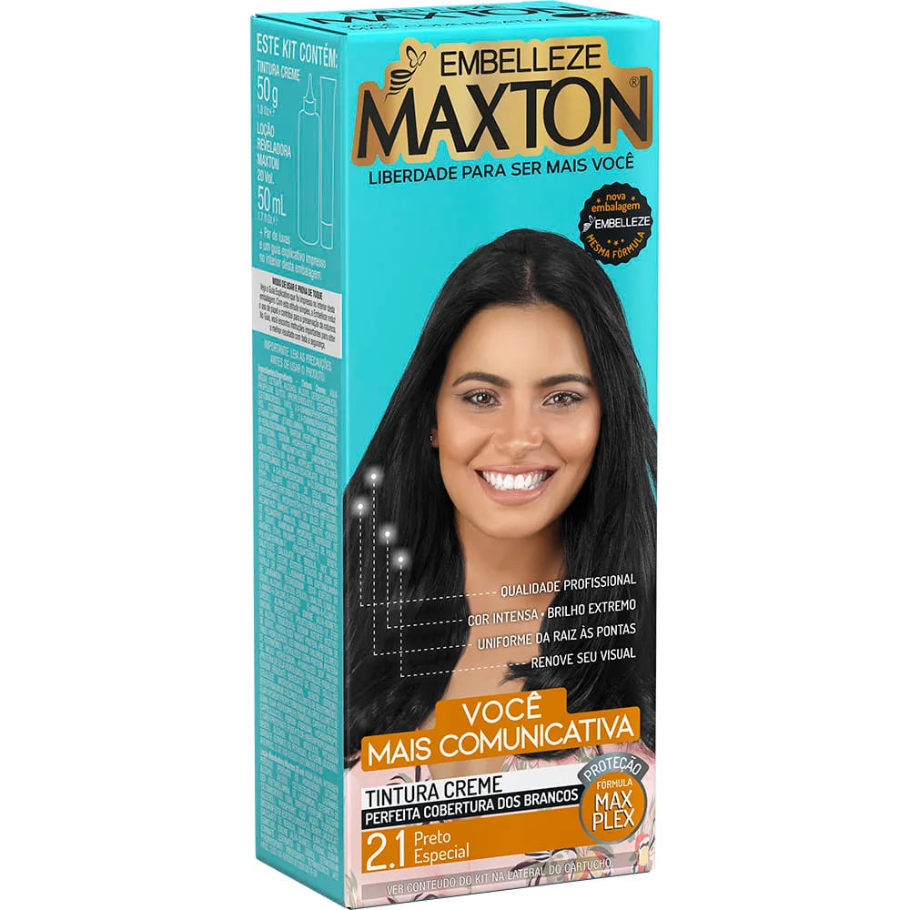 Tinta de Cabelo Maxton Você Mais Comunicativa Preto Especial 2.1