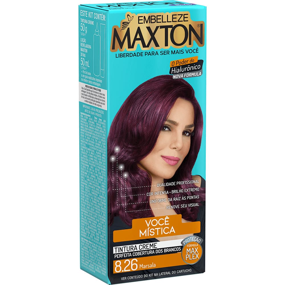 Tinta de Cabelo Maxton Você Mística Marsala 8.26