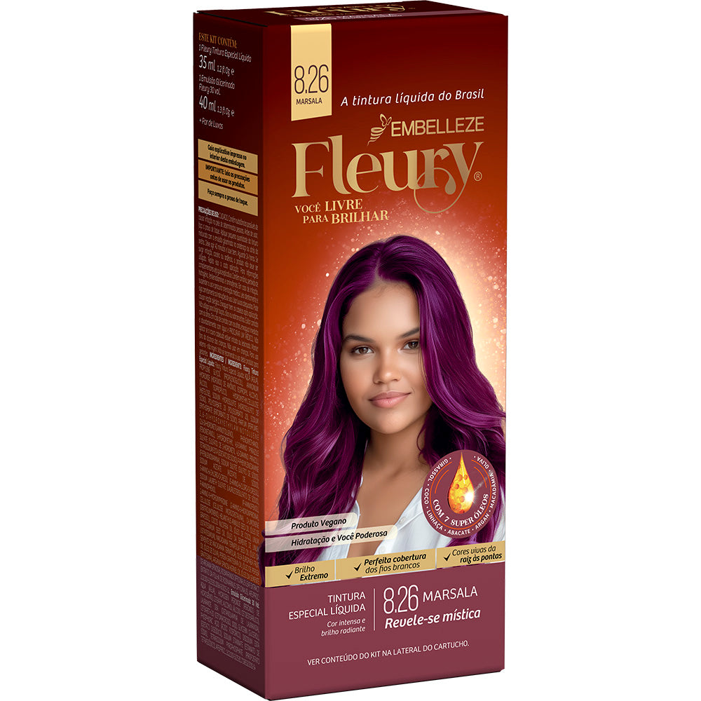 Tinta de Cabelo Fleury Marsala 8.26