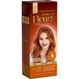 Tinta de cabelo Fleury Louro Médio Acobreado 7.4