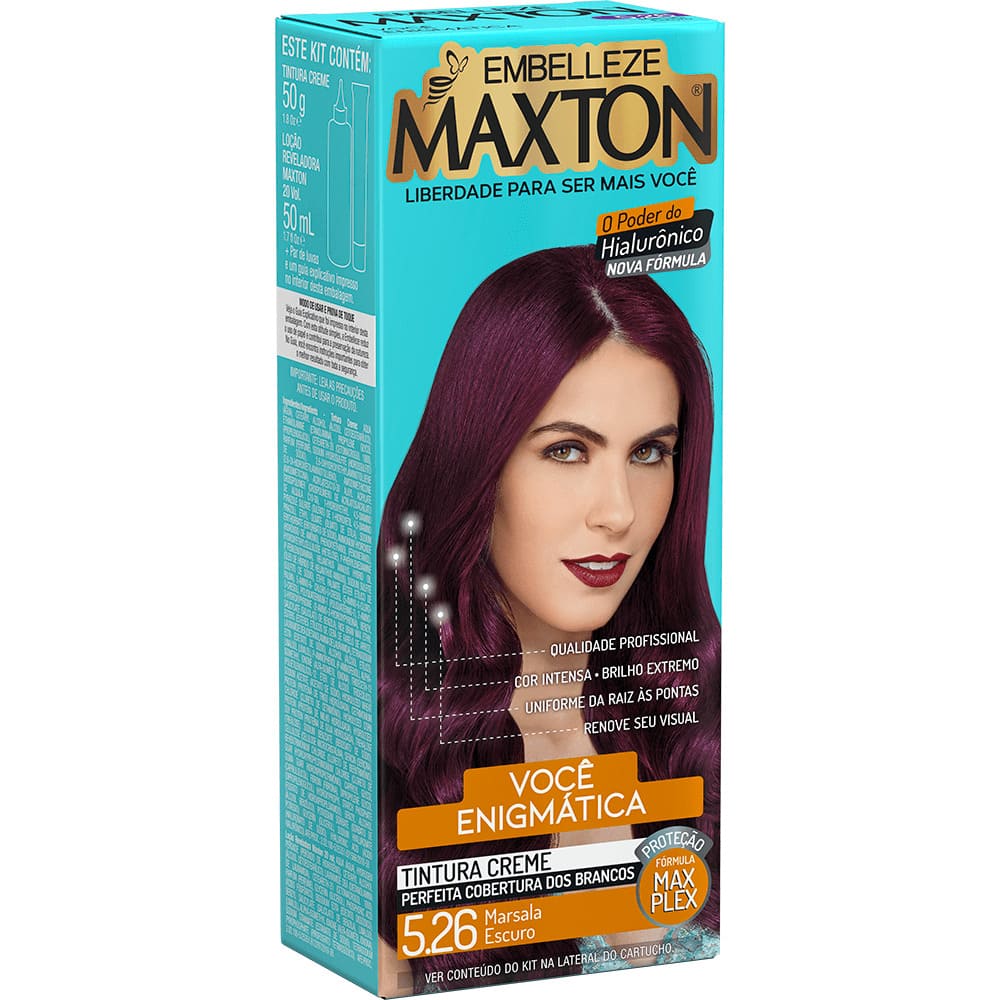 Tinta de Cabelo Maxton Você Mais Enigmática Marsala Escuro 5.26