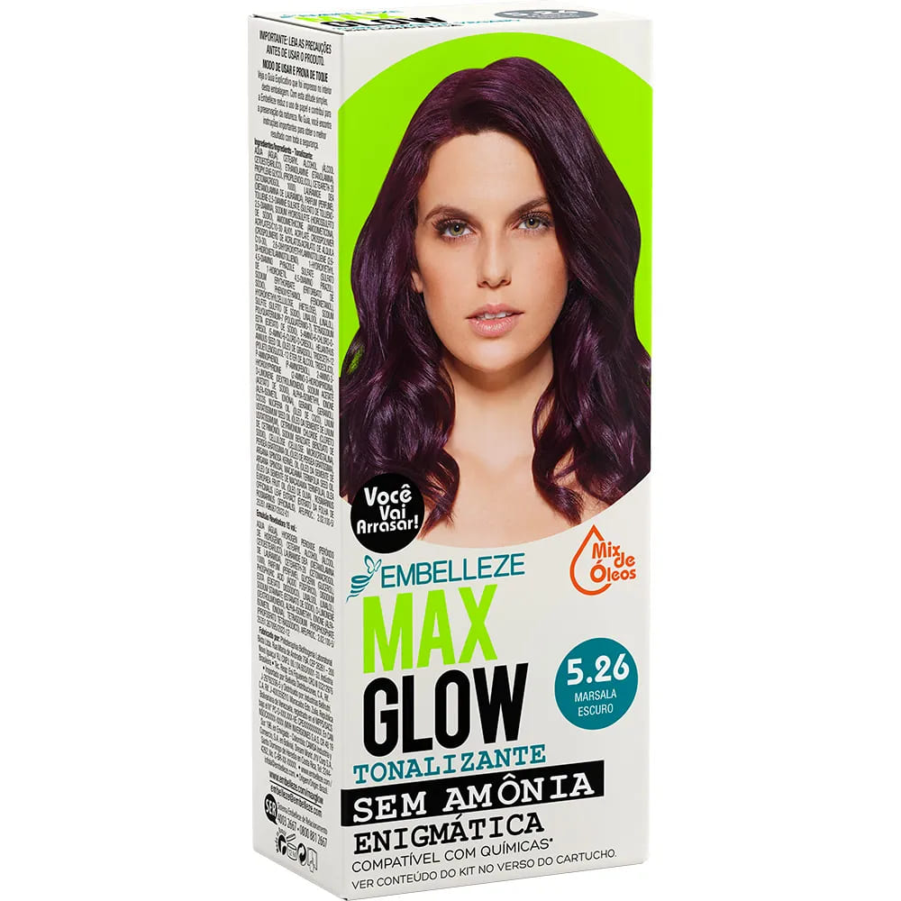 Tonalizante Vegano MaxGlow Enigmática Marsala Escuro 5.26