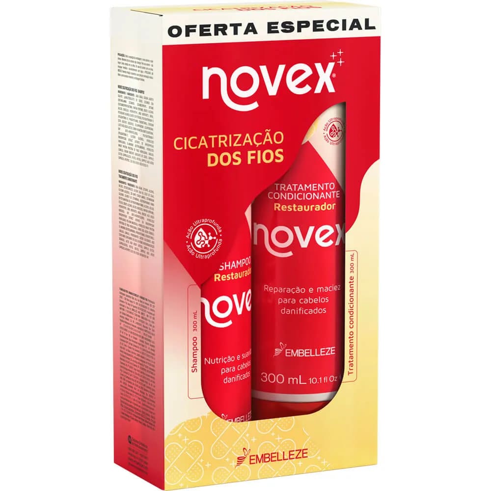 Shampoo e Condicionador Novex Cicatrização dos Fios