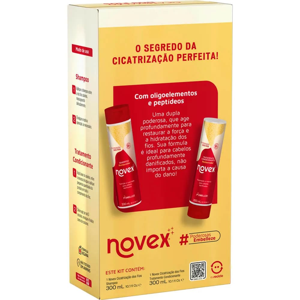 Shampoo e Condicionador Novex Cicatrização dos Fios