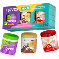 Kit HNR Cronograma Capilar dos Sonhos Novex  Babosão + Coco + Cicatrização