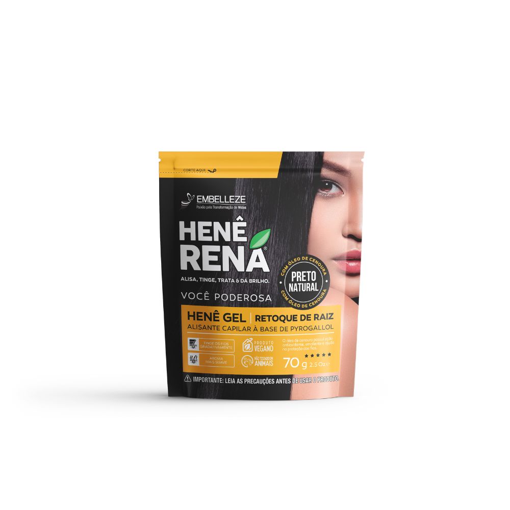 Henê Rená Retoque da Raiz Preto Natural