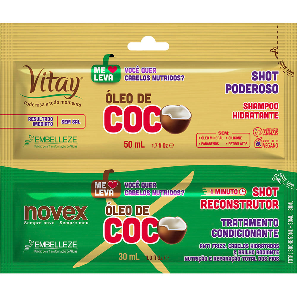 Sachê de Shampoo e Condicionador Novex Óleo de Coco