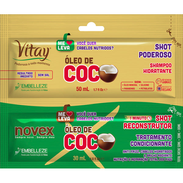 Sachê de Shampoo e Condicionador Novex Óleo de Coco
