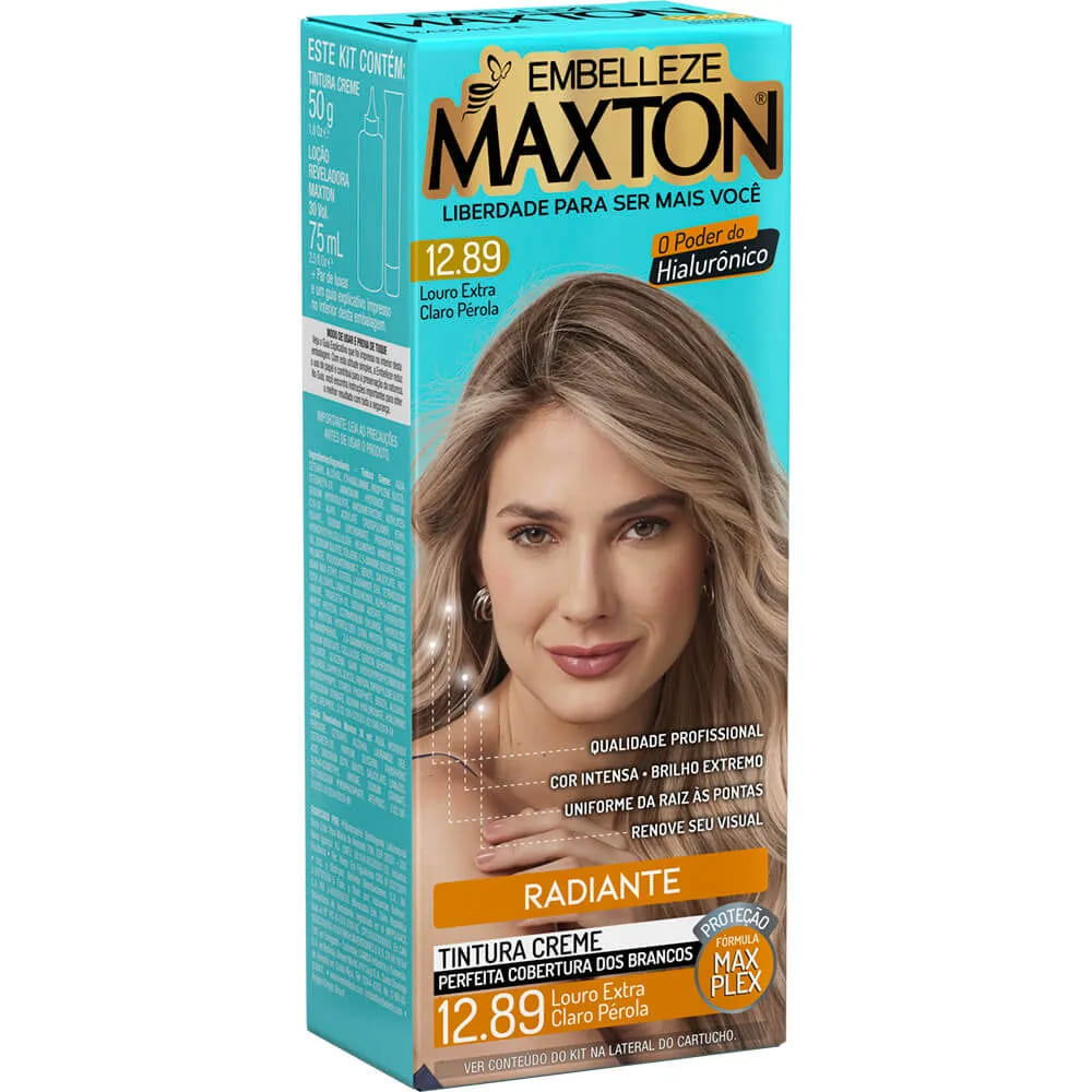 Tinta de Cabelo Maxton Louro Extra Claro Perola 12.89 Radiante