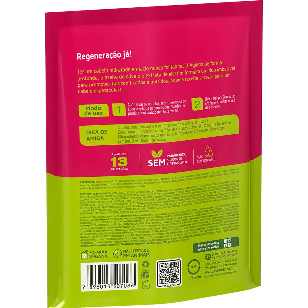 Refil de Creme de Tratamento Novex Azeite de Oliva com Alecrim
