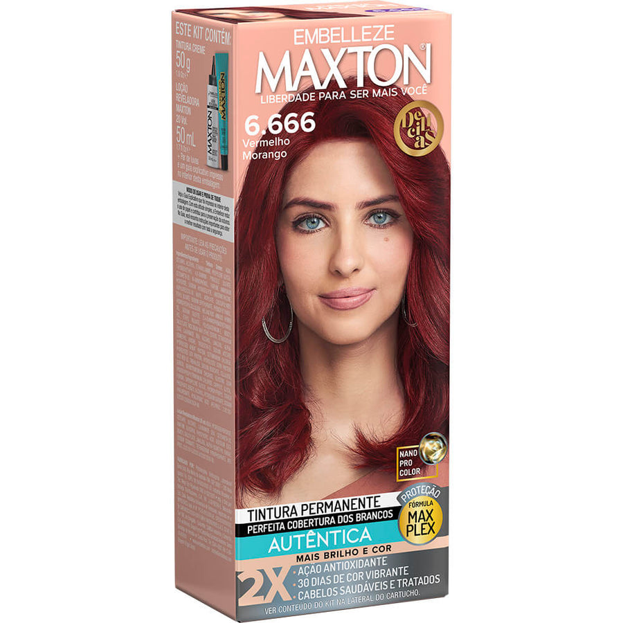 Tinta de cabelo Maxton Delícias Vermelho Morango 6.666