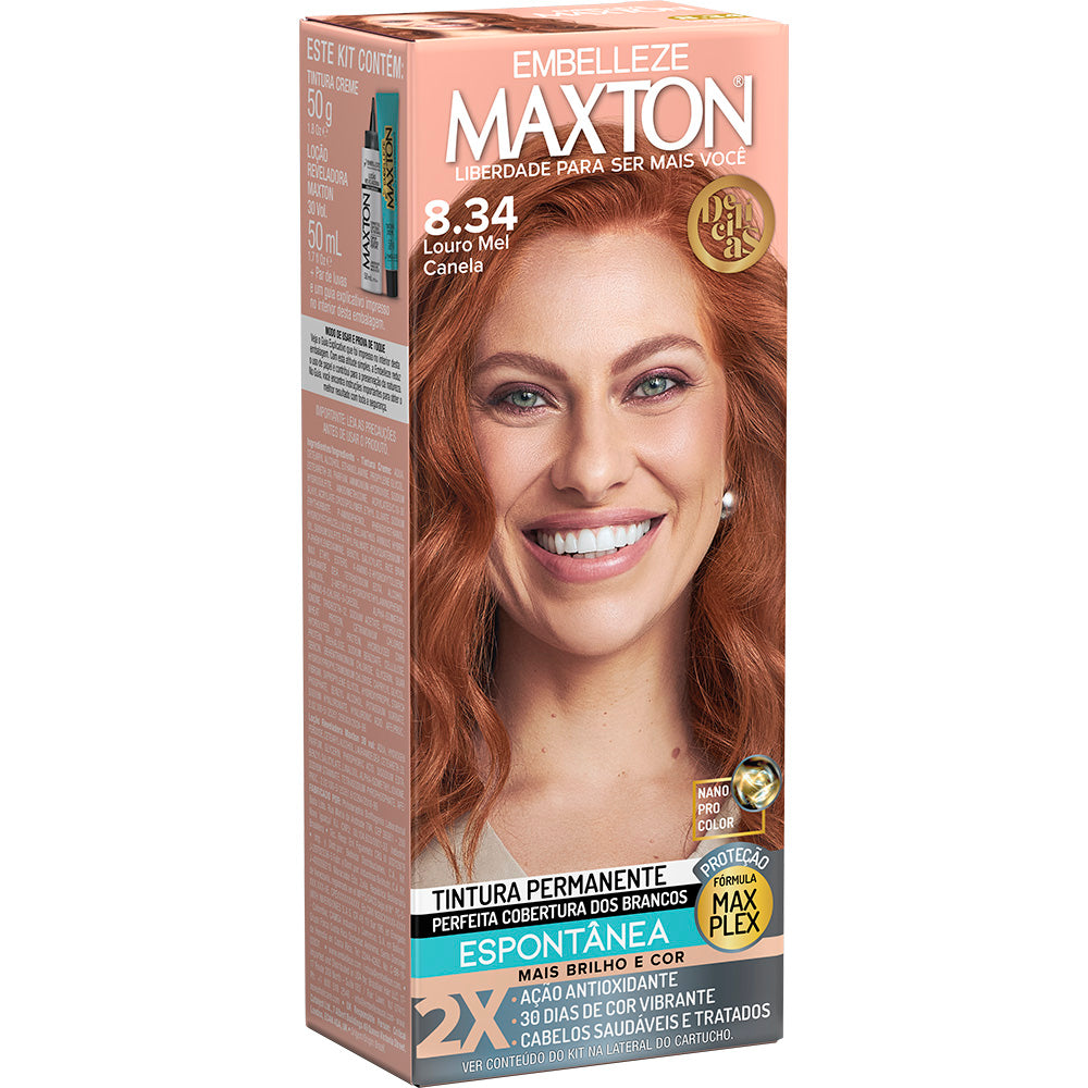 Tinta De Cabelo Maxton Louro Mel Canela 8.34