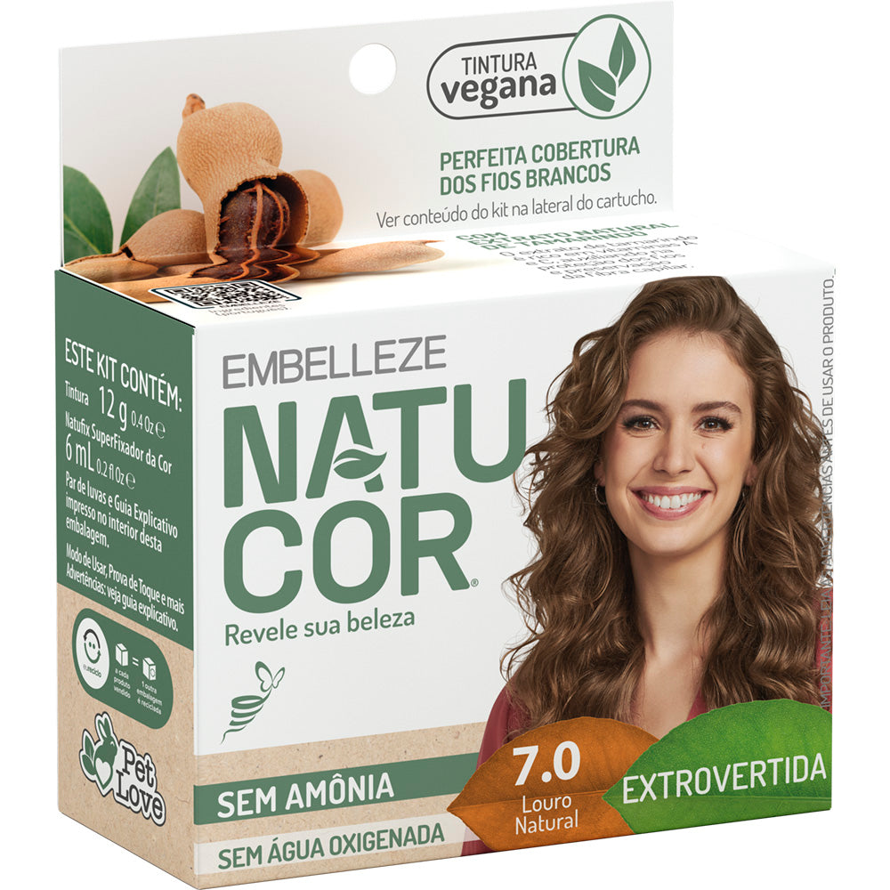 Tinta de Cabelo Natucor Extrovertida Louro Natural 7.0