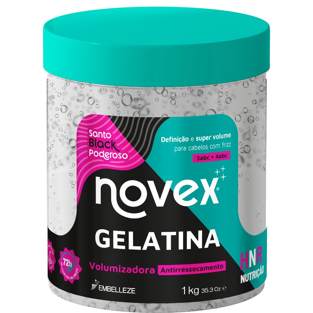 Gelatina Novex Santo Black Poderoso Volumizadora