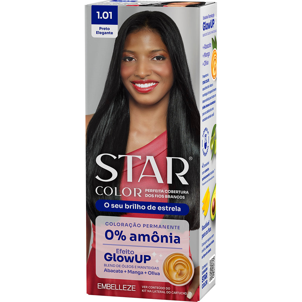 Tinta De Cabelo Star Color Preto Elegante 1.01