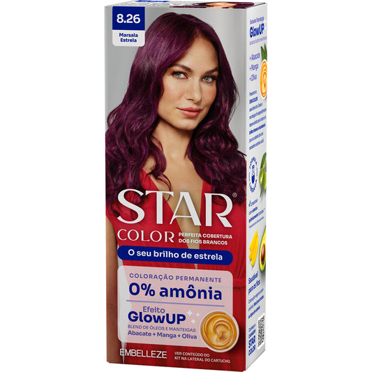 Tinta De Cabelo Star Color Marsala Estrela 8.26