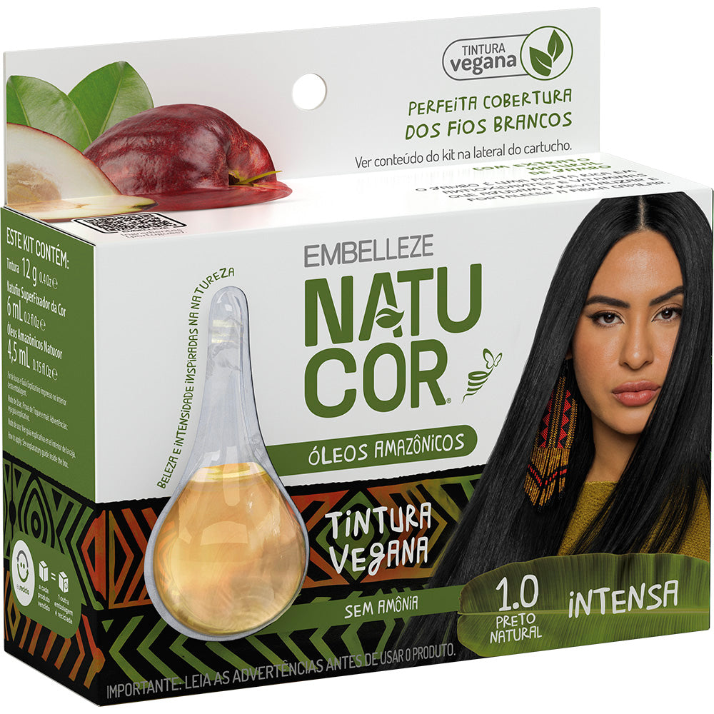 Kit 3 Natucor Óleos Amazônicos Preto Natural 1.0
