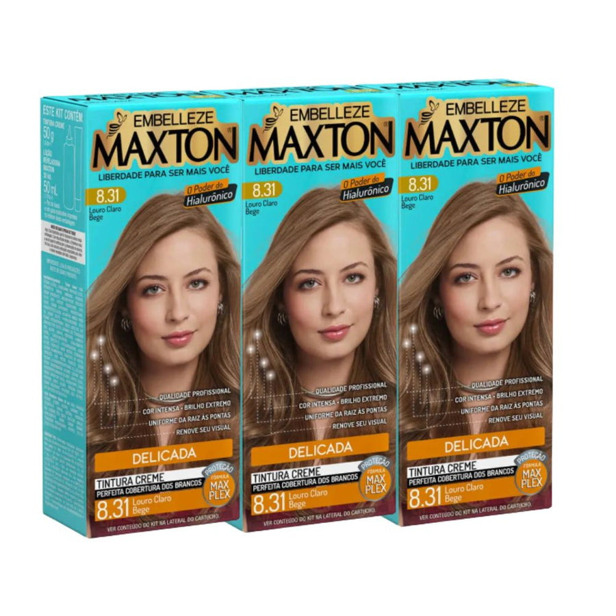 Kit 3 Maxton Louro Claro Bege 8.31 Delicada