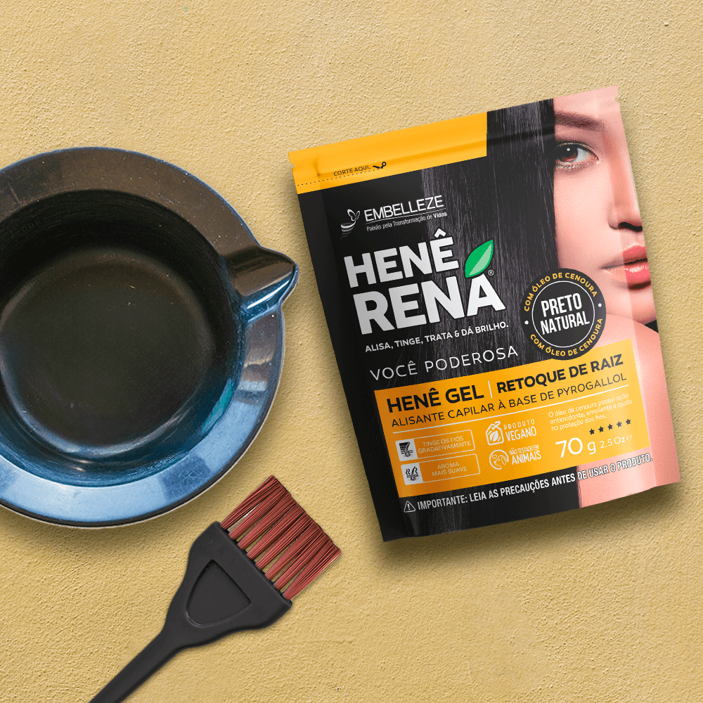 Henê Rená Retoque da Raiz Preto Natural