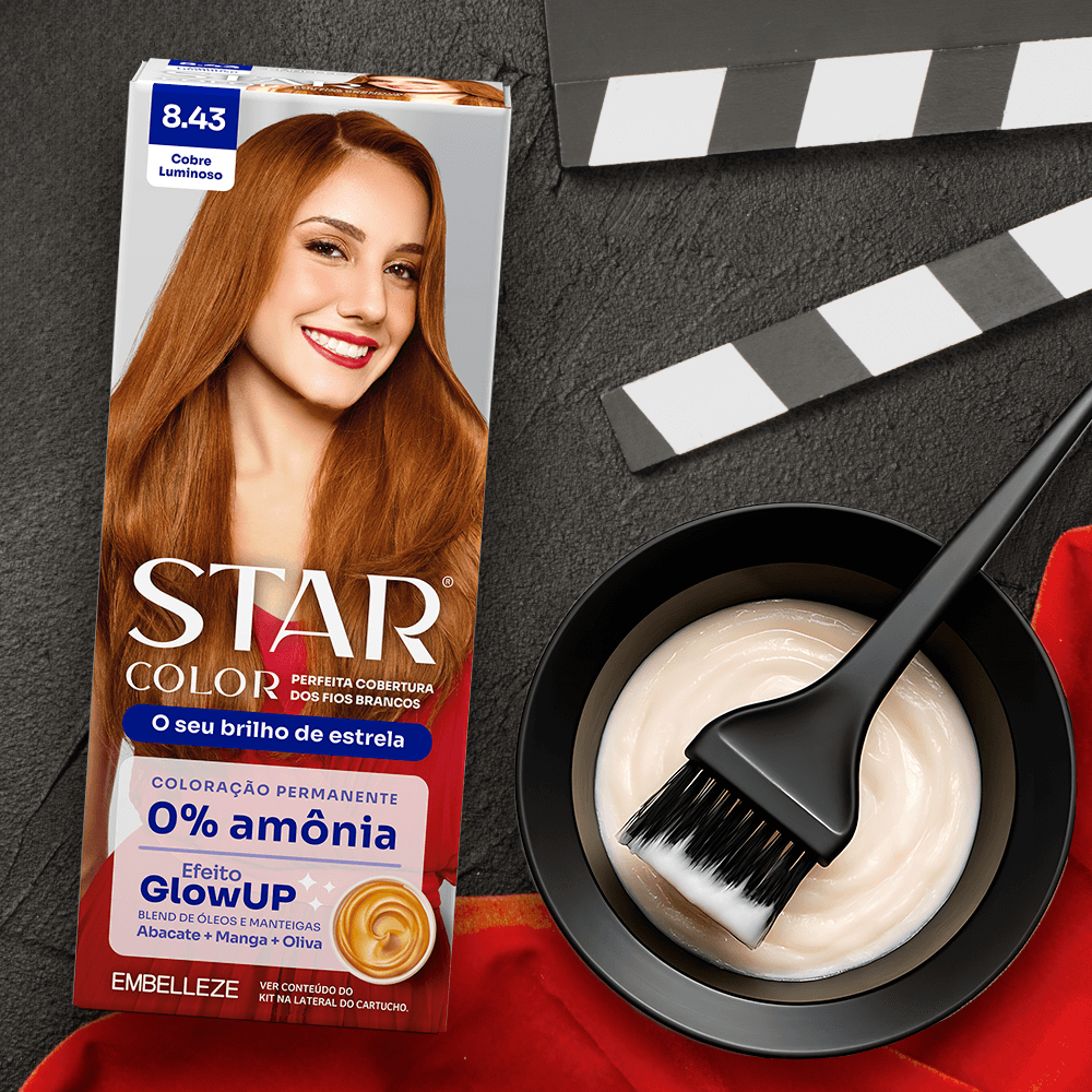 Tinta De Cabelo Star Color Cobre Luminoso 8.43