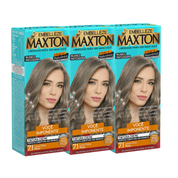 Kit 3 Maxton Você Imponente Louro Cinza Médio 7.1