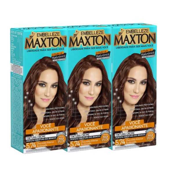 Kit 3 Maxton Você Mais Apaixonante Chocolate Intenso Acobreado 5.74