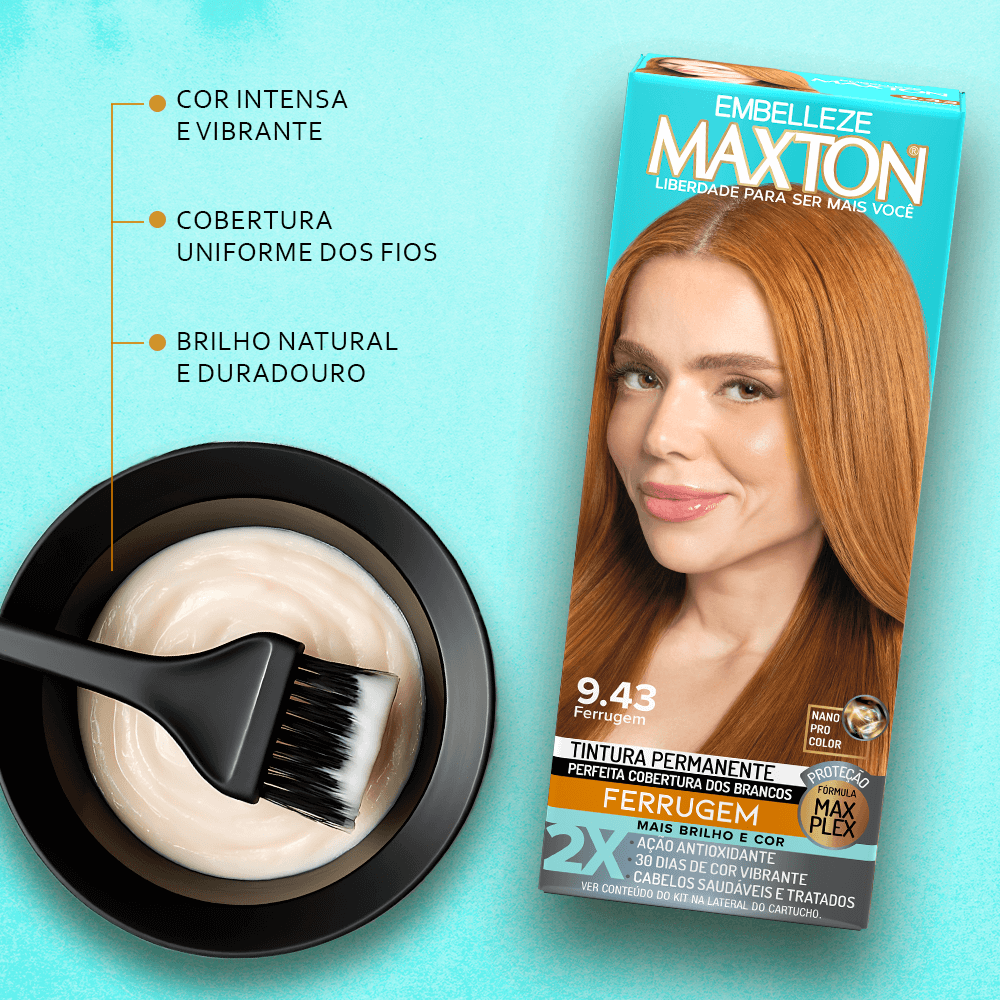 Tinta de Cabelo Maxton Ferrugem 9.43