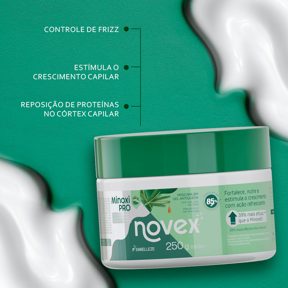 Máscara em Gel Antiqueda Novex Minoxi Pro