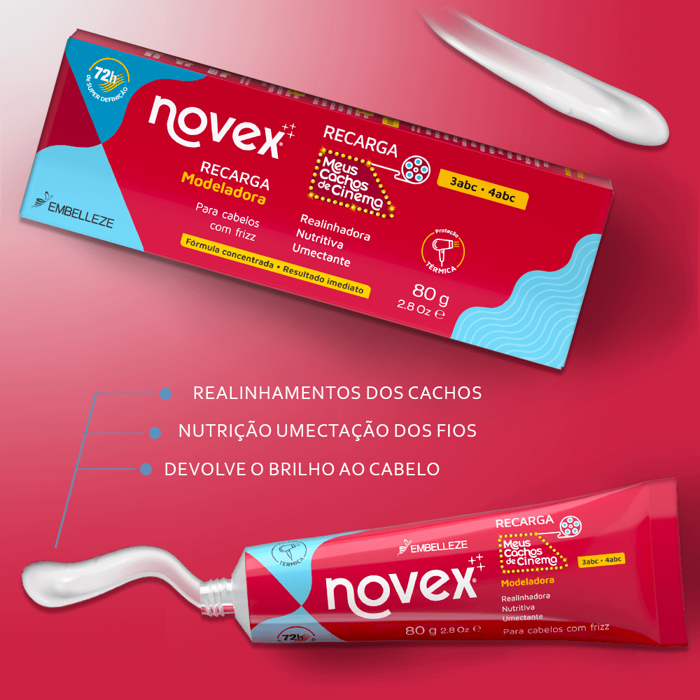 Máscara de Hidratação Novex Recarga Cachos de Cinema Modeladora
