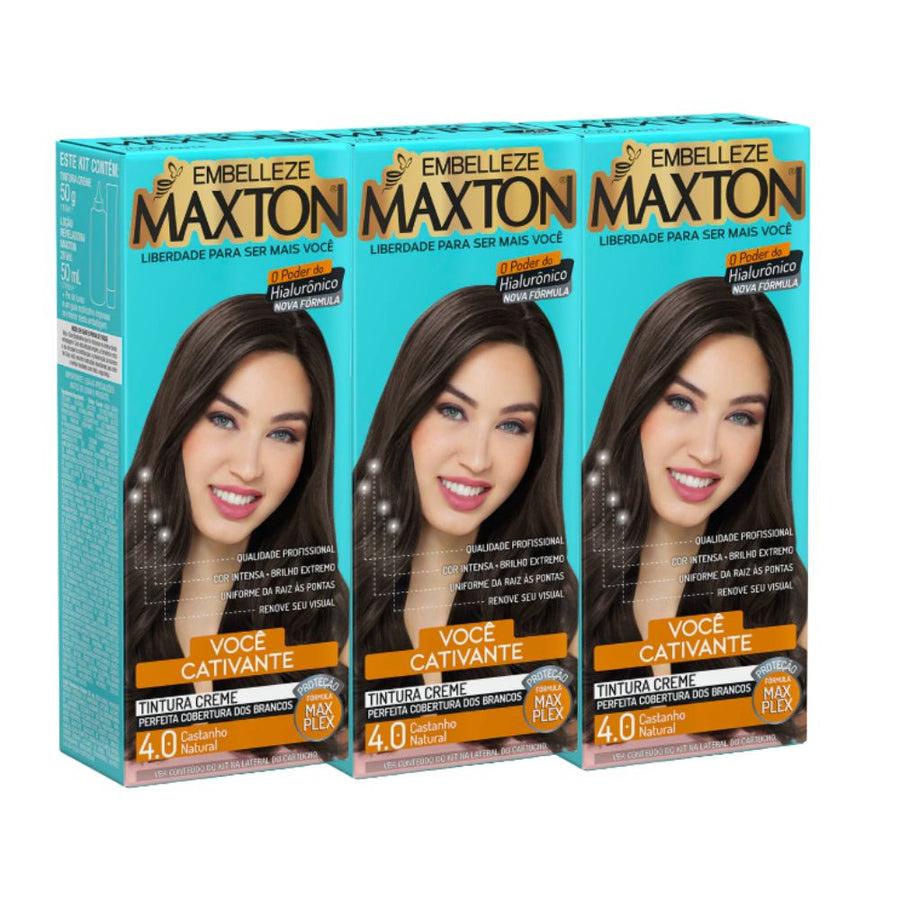 Kit 3 Maxton Você Mais Cativante Castanho Natural 4.0