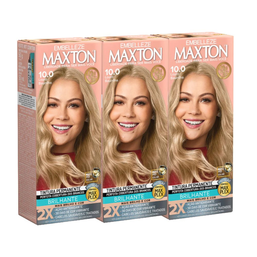 Kit 3 Maxton Louro Claríssimo 10.0