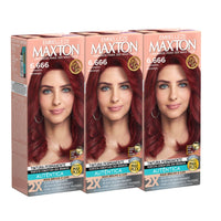 Kit 3 Tinta de cabelo Maxton Delícias Vermelho Morango 6.666