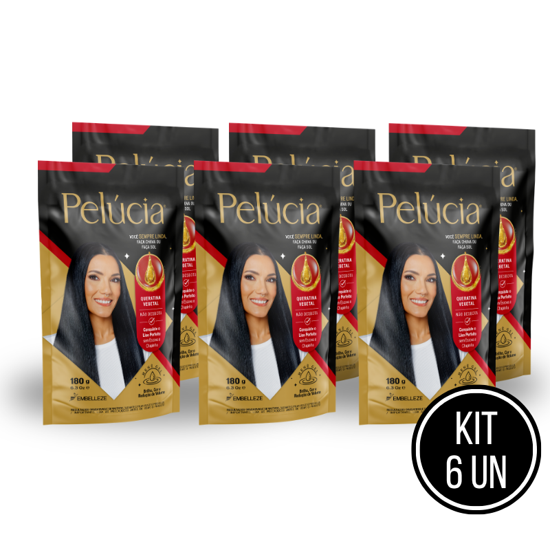 Kit 6 Henê Pelúcia Gel Queratina Pouch