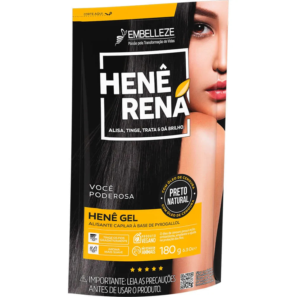 Kit Compre 22 e Ganhe 2 Henê Rená Preto Natural