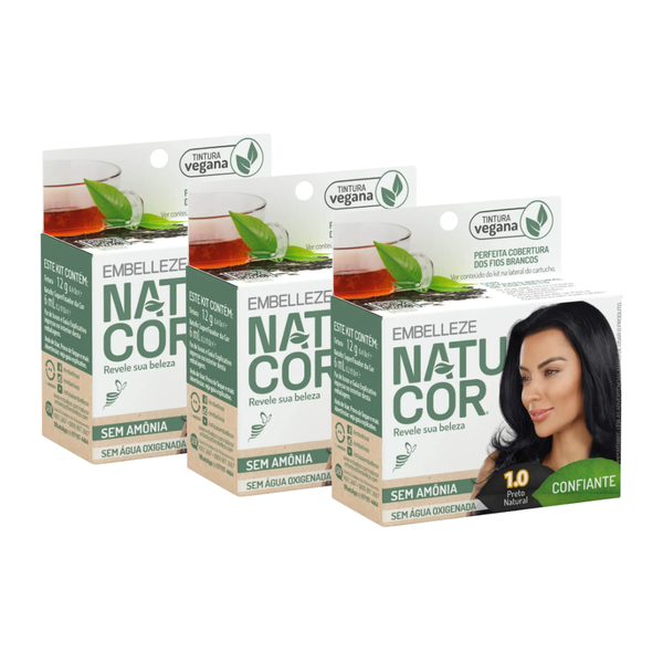 Kit 3 Natucor Naturalmente Confiante Chá Preto Preto Natural 1.0