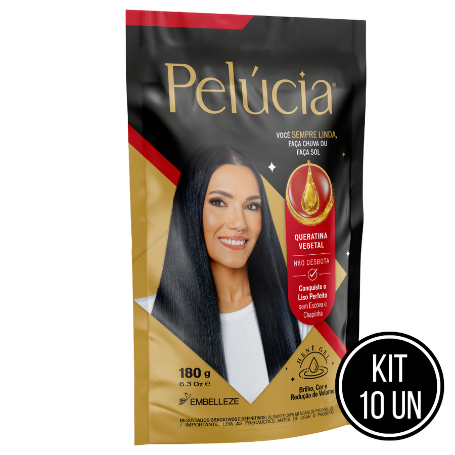 Kit 10 Henê Pelúcia Gel Queratina Pouch