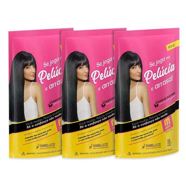 Kit 3 Henê Pelúcia Médio Pouch